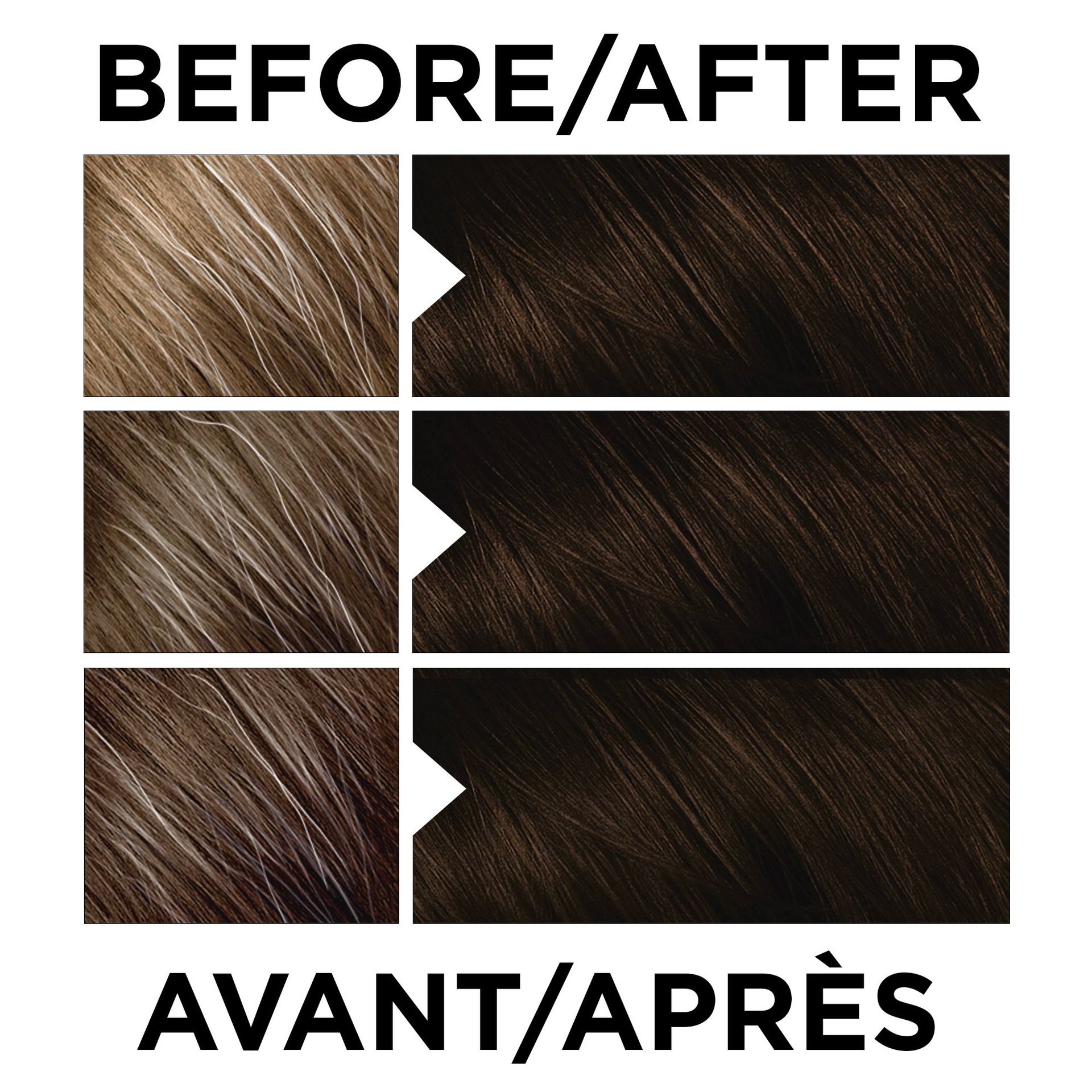 L'Oréal Paris Excellence Crème Universal Nudes 1N Noir Naturel Coloration Permanente Avant et Après de la Coloration Swatch Après la Coloration